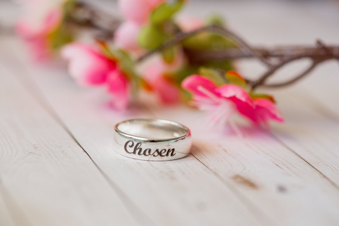 Scripture Ring Chosen, Christian Ring, Chosen One, Chosen Ring