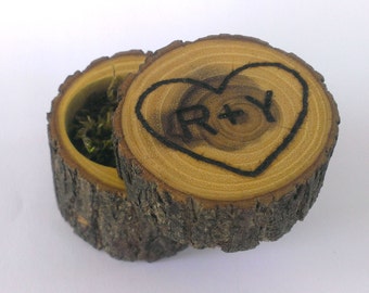 Personalized Log Ring Box, Proposal Ring Box, Wedding Gift Box, Ring Pillow, Wooden Ring Boxe, Wedding Decor, Gift Box, Rustik Weding,