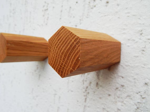 Hexagon Oak Wall Hook Wooden Coat Hook Coat Rack Modern Wooden Hook Home Decor Decorative Branches Accessorize Etsy