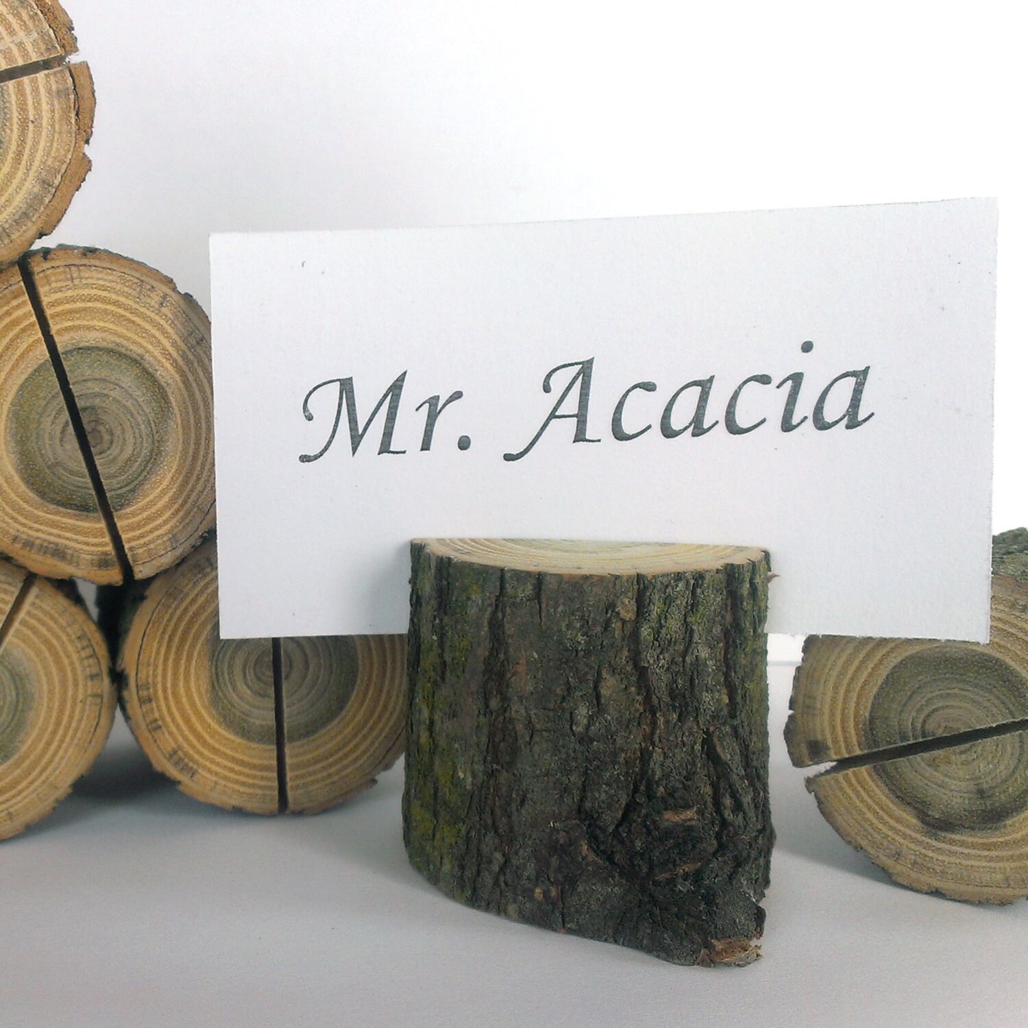 8 Rustic Wedding Table Number Holder, Place Card Holder, Name Card