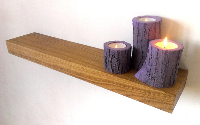 Titular de la Pendiente Soporte//doble pantalla colgador de madera de Roble árbol en hecho a mano