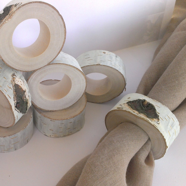 Rustic Napkin Rings 8 Pcs Holders, Wedding Napkin Holder, Wedding Table Settings, Wedding