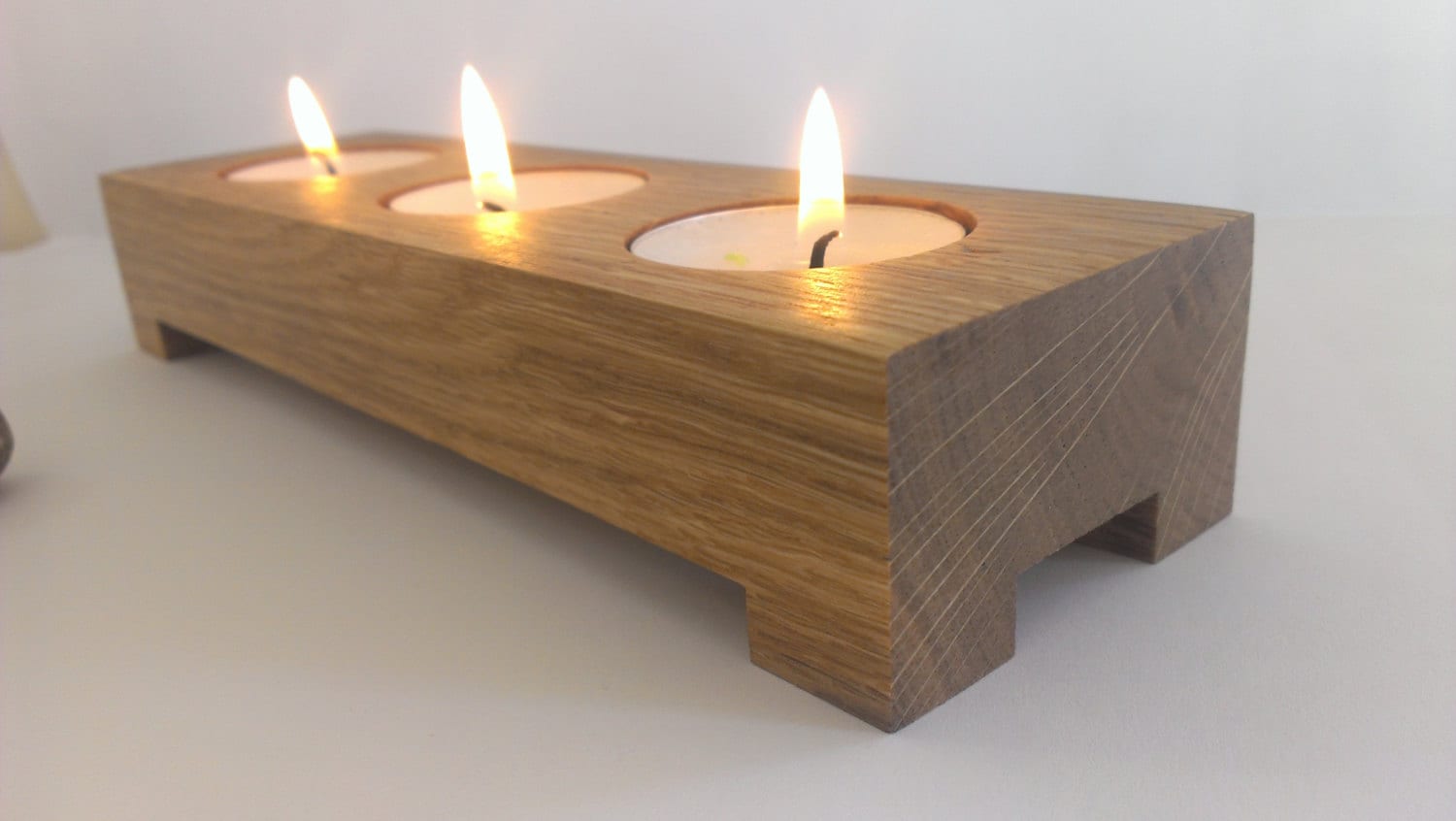 3 Tea Light Candle Holder, Modern Look Candle Holder, Wooden Candle