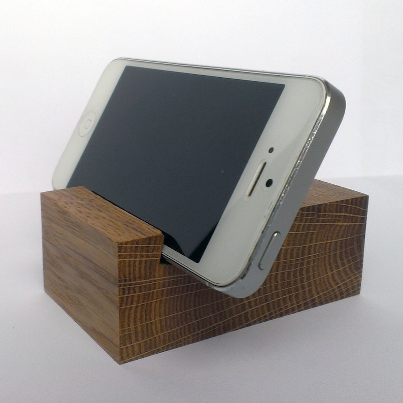 Oak Wood iPhone Smart Phone Desk Stand Holder iPhone Wood Etsy