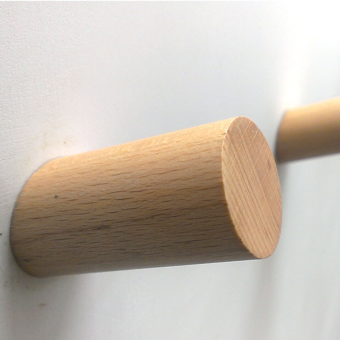 Beech Wall Hook, Wooden Coat Hook, Coat Rack, Modern Wooden Hook, Home ...