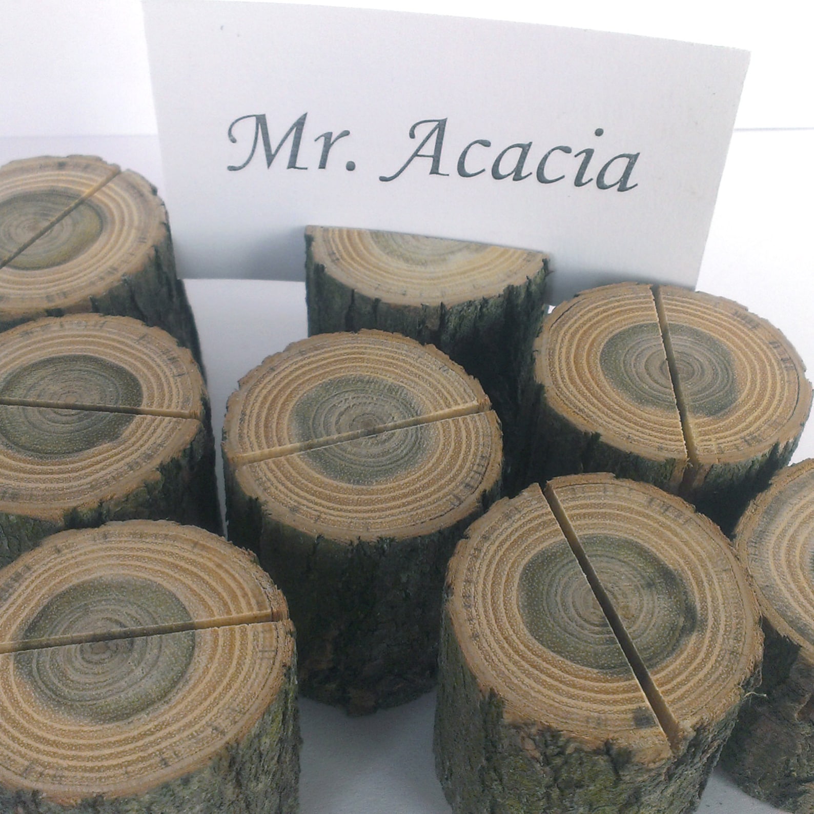 8 Rustic Wedding Table Number Holder, Place Card Holder, Name Card