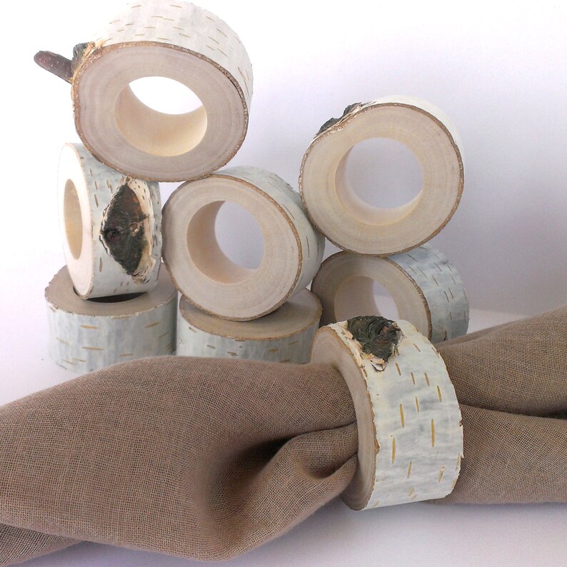 Rustic Napkin Rings 8 Pcs Holders, Wedding Napkin Holder, Wedding Table Settings, Wedding