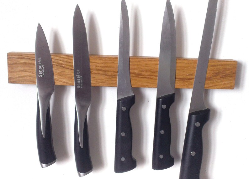 Knife Rack, Oak Knife Holder, Wood Knife Holder, Wall Mounted