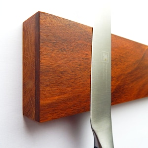 12&quot; Magnetic Knife Rack, Oak/Ipe Knife Holder, Wood Knife Holder, Wall Mounted Knife Holder, Wooden Wall Knife Organizer, Hardwood  Holder