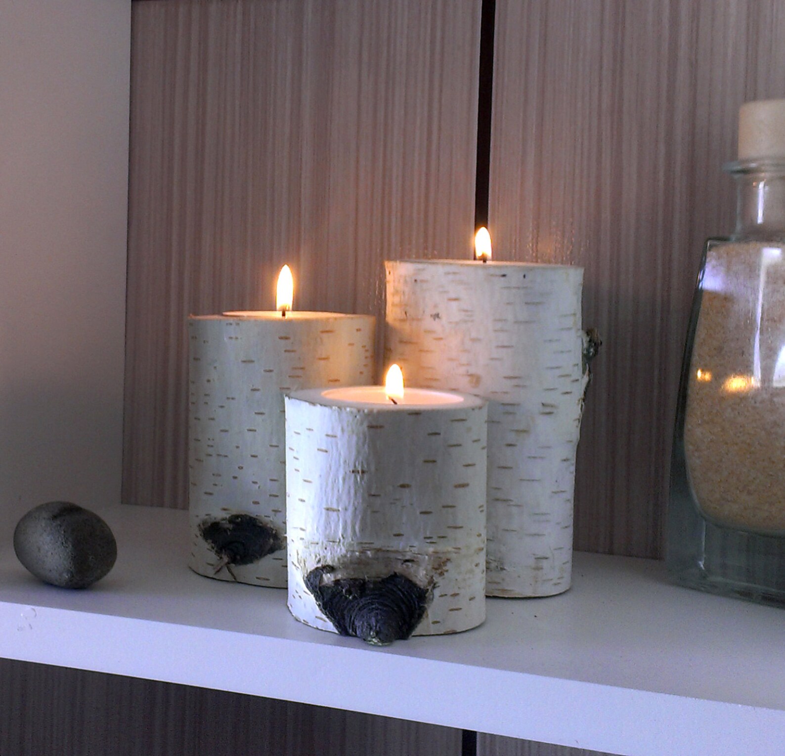 Wooden Candle Holders, Tree Branch Candle Holders, Bath Decor, Tea