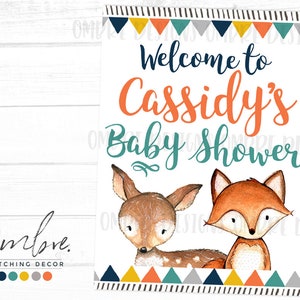 Cartello di benvenuto di Woodland Baby doccia