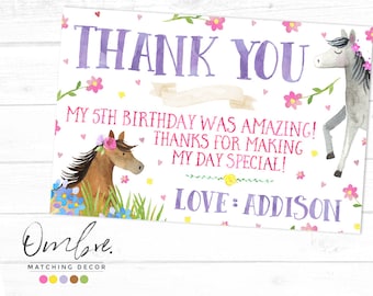 Karta z podziękowaniami na urodziny konia
