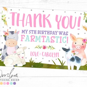Carte de remerciement pour la fête d'anniversaire d'une fermière