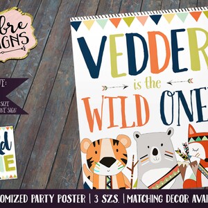 Wild One Birthday Party Sign, Primo compleanno, Poster Wild One, Segno di compleanno, Decorazioni per feste Wild One, Primo compleanno, Segno di benvenuto,