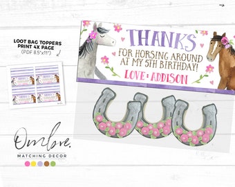 Ozdoby na torbę z łupami na przyjęcie urodzinowe dla koni