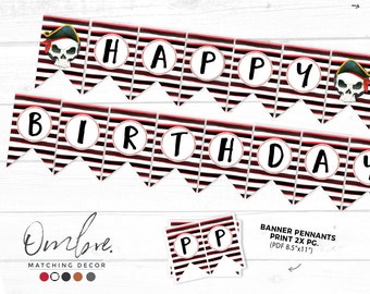 Baner na imprezę piracką, baner urodzinowy, dekoracja na imprezę urodzinową z motywem poszukiwania skarbów, natychmiastowe pobranie