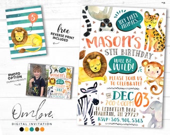 Zaproszenie na urodziny w dżungli, impreza w dżungli, urodziny w safari, zaproszenie w dżungli, zaproszenie na zwierzęta w dżungli, zaproszenie na zwierzęta w safari, impreza safari