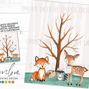 Woodland Thumbprint Guestbook segno | Formato personalizzato