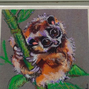 Slow Loris NoZoo Art Tile, ceramic animal wall art, Slow Loris decor, animal art, handmade slow loris decor