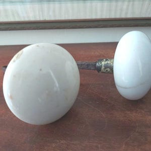 Vintage white porcelain door knobs