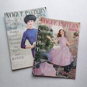 2 Vintage Vogue Pattern Books, June/June 1957 and Oct/Nov. 1956