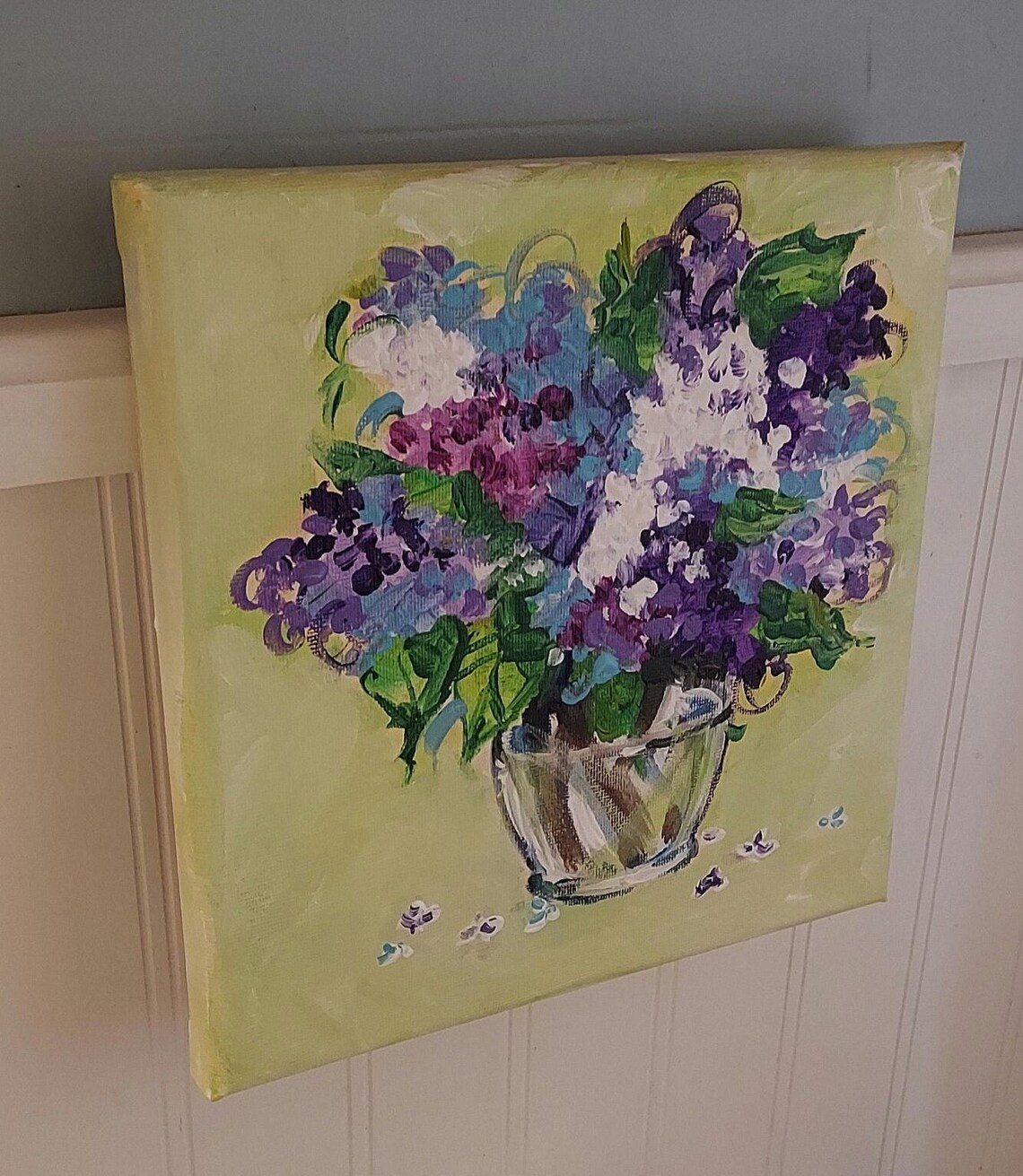 Lilacs Painting, Lilacs in a Vase, Original Acrylic Painting - Etsy