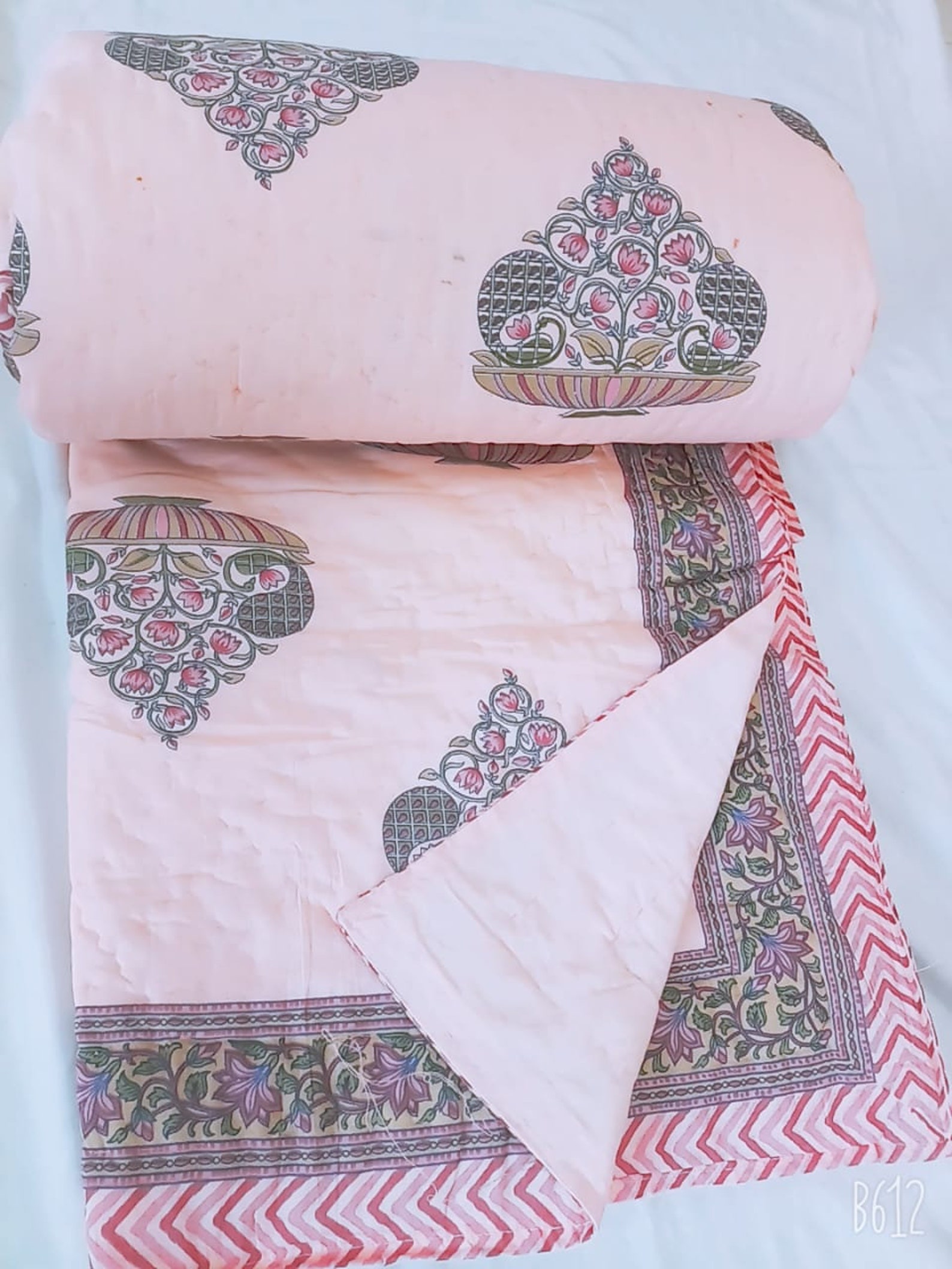 Jaipur Razai Hand Block Printed Quilt Light Weight Soft Fine Etsy