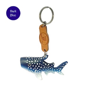 Personalised Whale shark Keyring, Leather Animal Keychain, Personalized Key Ring, Charms, Nature Gifts, Cute Keychain