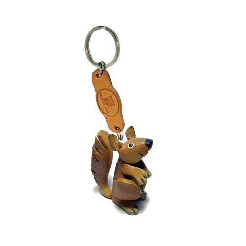 リスのキーホルダー、レザー動物キーホルダー、パーソナライズ