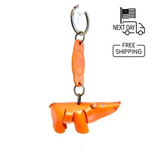 Bear Keyring, Leather Animal Keychain, Personalized Key Ring, Charms, Nature Gifts, Cute Keychain