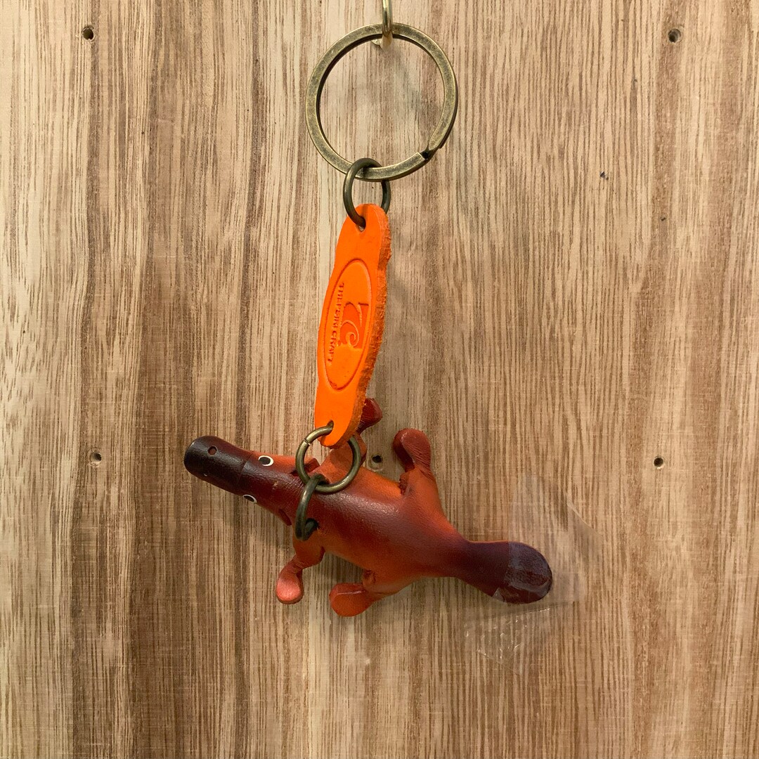 SALE Platypus Keyring Leather Animal Keychain Personalized Etsy