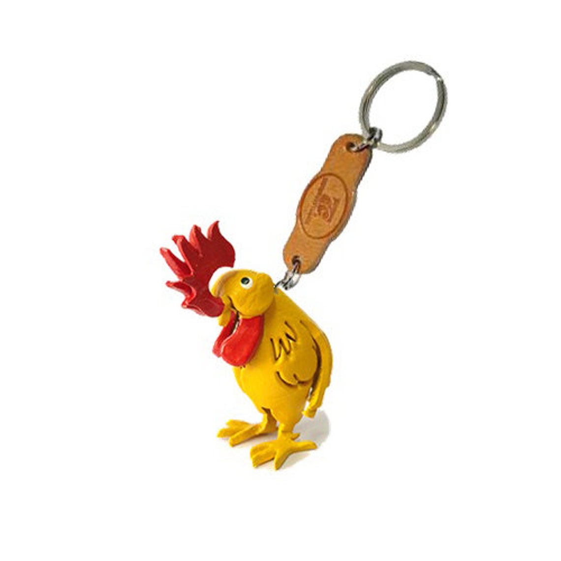 Personalised CHICKEN Keyring Leather Animal Keychain Etsy