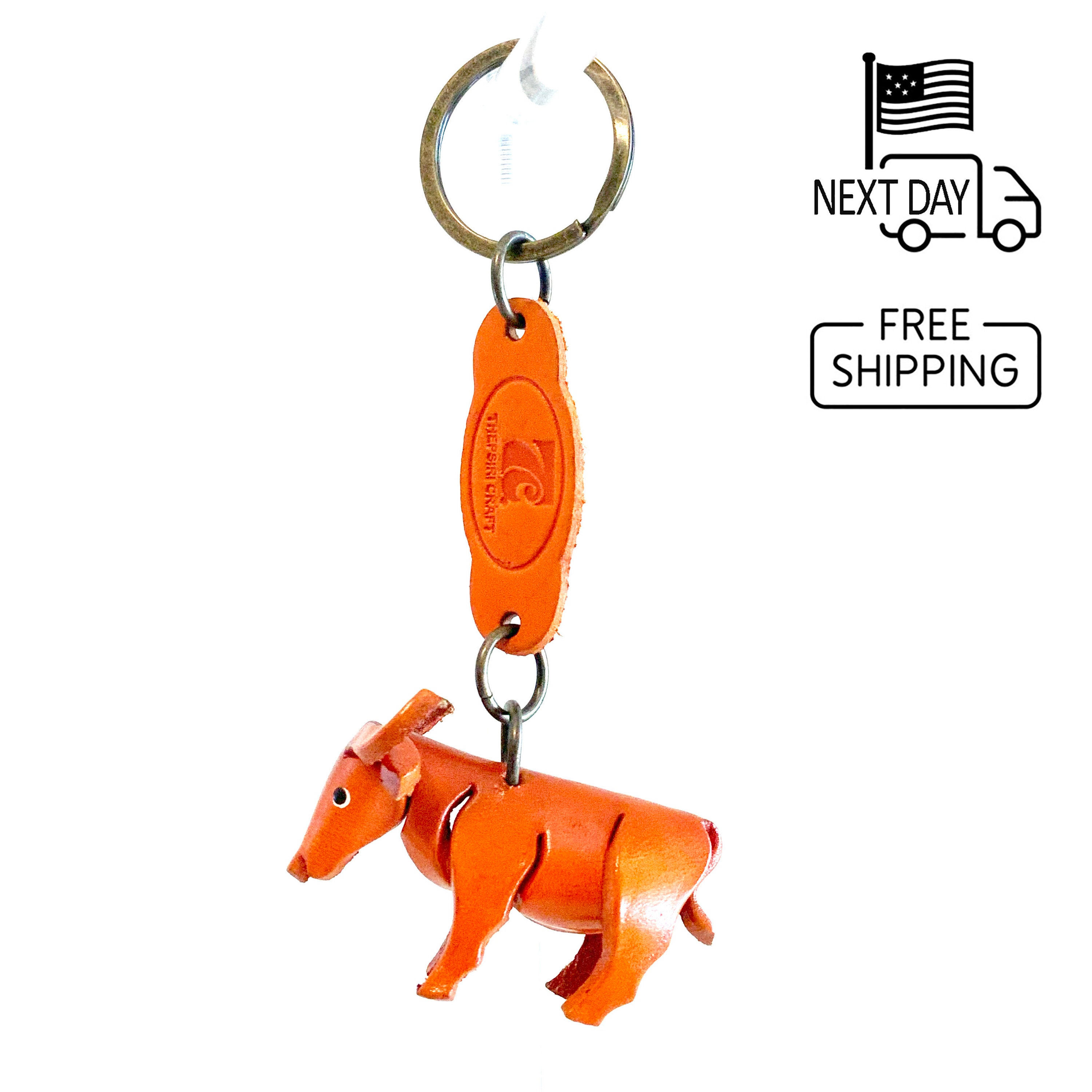 Handmade Leather Buffalo Keyring, Animal Keychain, Nature Gift - Etsy