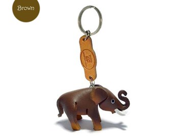 Personalised ELEPHANT Keyring, Leather Animal Keychain, Personalized Key Ring, Charms, Nature Gifts, Cute Keychain