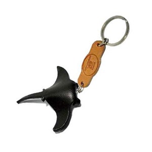 Manta Ray Keyring, Leather Animal Keychain, Personalized Key Ring, Charms, Nature Gifts, Cute Keychain