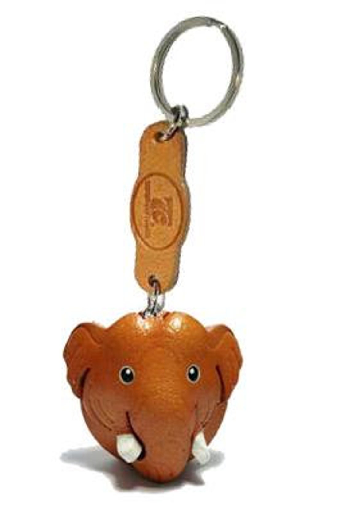 Personalised ELEPHANT Keyring, Leather Animal Keychain, Personalized