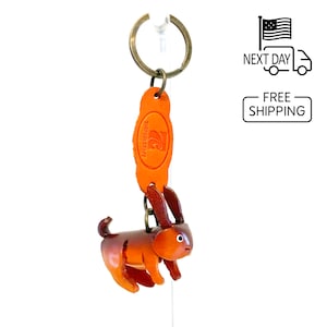 Rabbit Keyring, Leather Animal Keychain, Personalized Key Ring, Charms, Nature Gifts, Cute Keychain