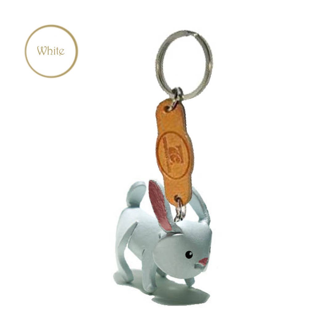 Personalised Rabbit Keyring, Leather Animal Keychain, Personalized Key ...