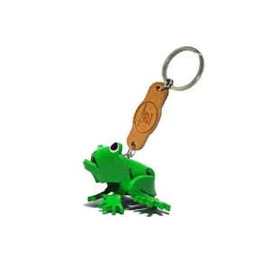 パーソナライズされたカエルのキーホルダー、革製の動物のキーホルダー、パーソナライズされたキーリング、チャーム、自然の贈り物、かわいいキーホルダー
