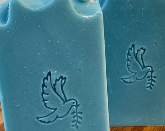 Dove with olive branch stamp