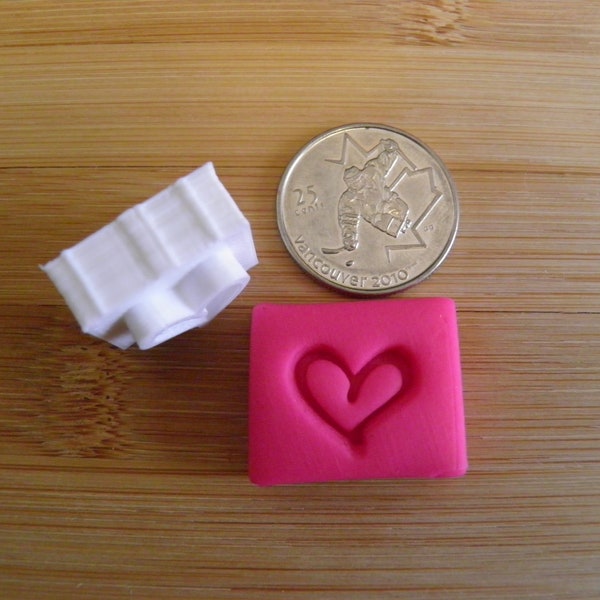 Small heart stamp for pottery soap and polymer clay