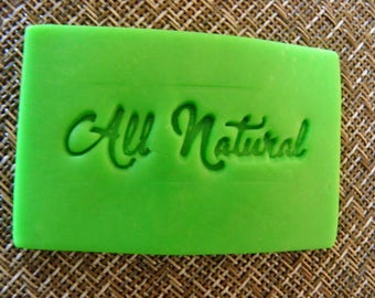 All Natural soap stamp for homemade soap makers 2 inches