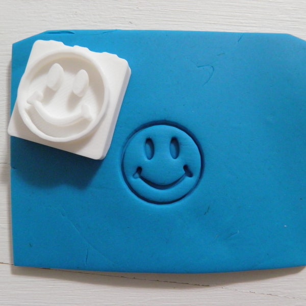 Happy Face stamp for soap pottery n more