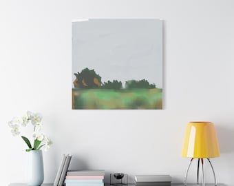 Modern Minimal Meadow Canvas Wall Art: Rustic Landscape Decor