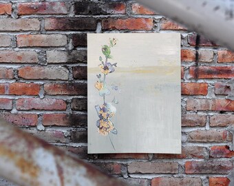 Blue Floral Vine Canvas | Stretched Matte Wall Art 1.25"