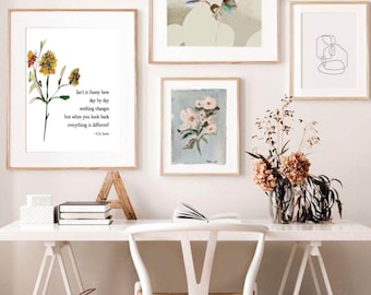 C.S. Lewis Quote Print: Inspirational Floral Wall Art (12x16 Digital Download)