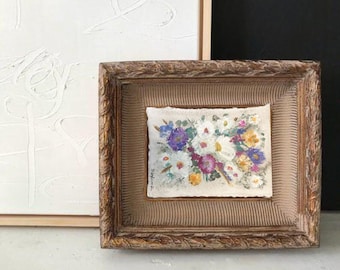 Hand-Painted Wildflower Bouquet: Deckle Edge Art on Handmade Paper (UNFRAMED)