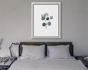 Blue Eucalyptus Watercolor Poster | Poster