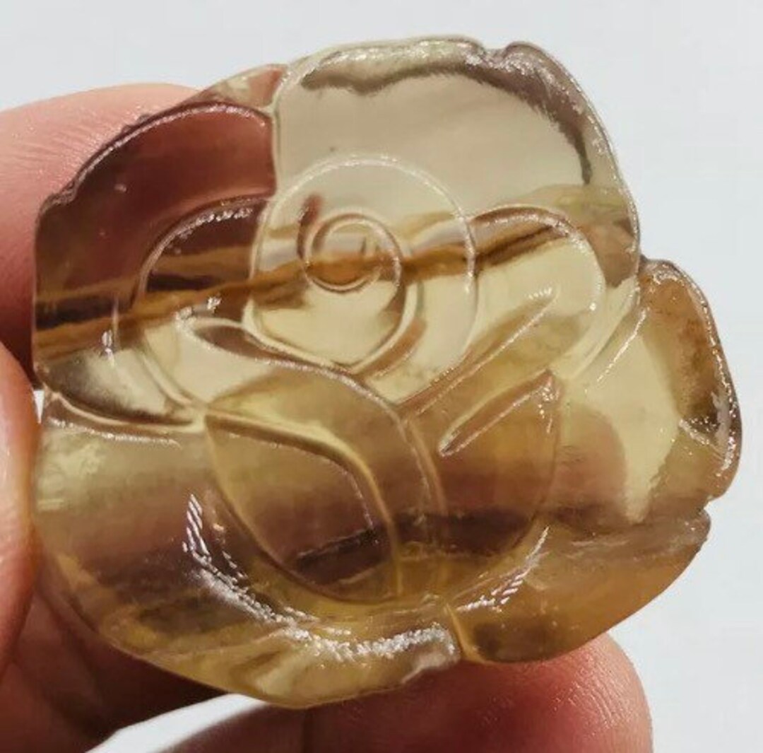 43g Fluorite Carved Flower Rose - Etsy