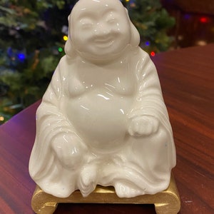 5” Ceramic Buddha Figurine with Stand